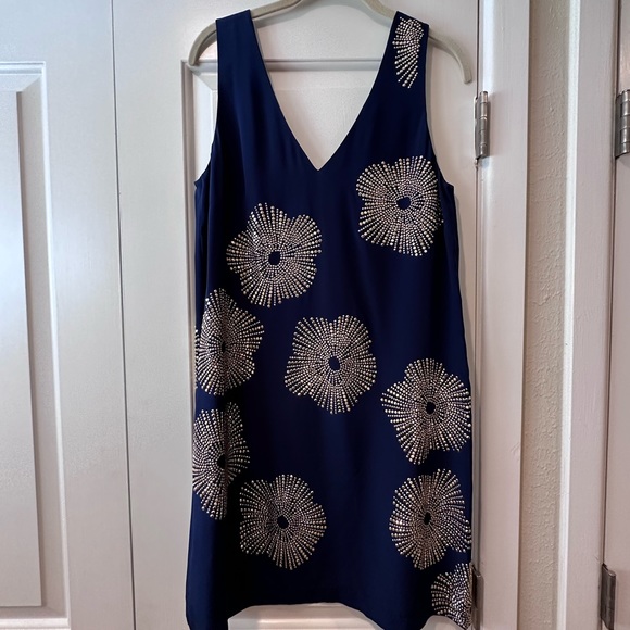 NWT Trina Turk sparkle dress! Navy with gold pattern - Picture 3 of 3